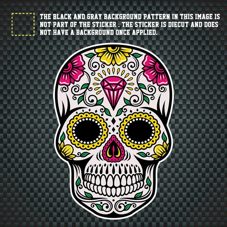 

Sugar Skull AUTO Sticker Decal Color Stickers