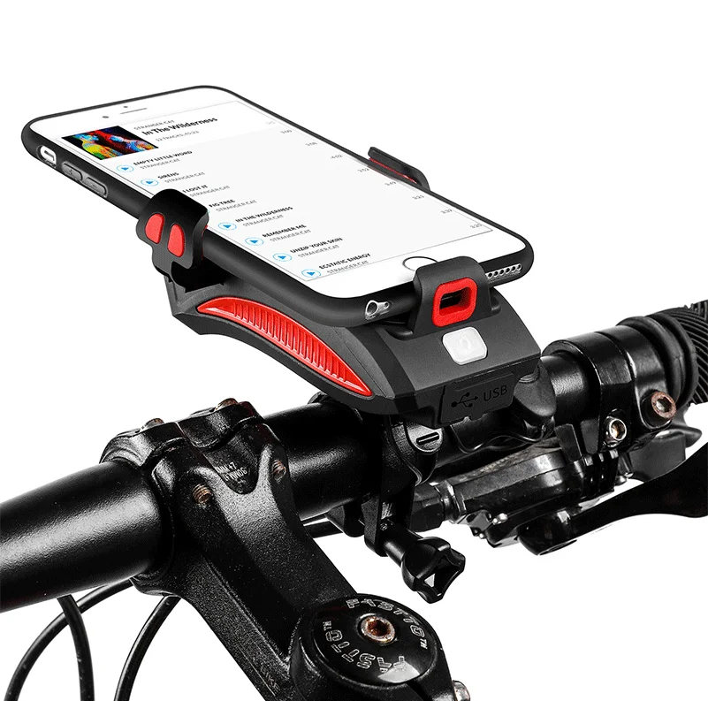 WEST BIKING держатель для телефона на велосипед, светильник-рожок, перезаряжаемый светильник-вспышка, внешний аккумулятор, держатель для телефона для iPhone, держатель для сотового телефона