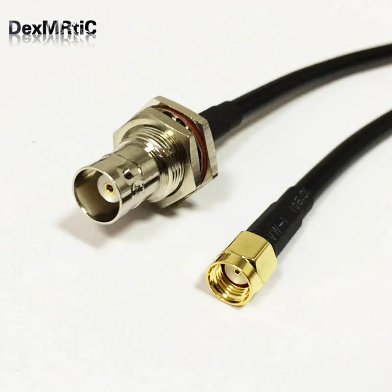 

Radio Baofeng extension cable SMA Reverse Polarity Male RP plug To BNC Female bulkhead Pigtail Cable RG58 50CM/100CM wholesale