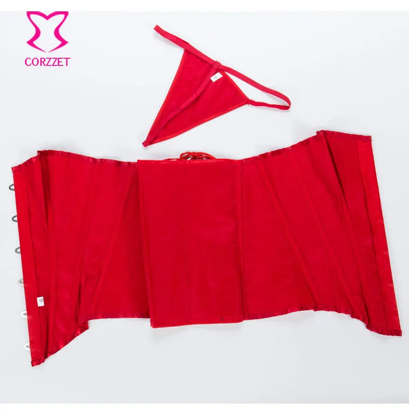 Женский атласный корсеты и бюстье без бретелек Красный Готический сексуальный