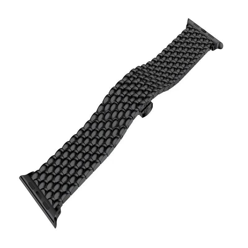 Ремешок из нержавеющей стали для Apple watch band 4 44/40/42/38 мм браслет с узором дракона