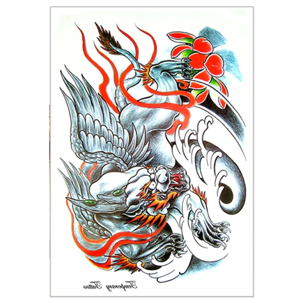 Временные тату с изображением тигра серебряной мухи боди арт флэш наклейки для