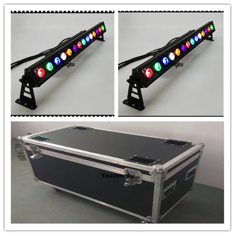 12pcs with flightcase hotel size wall mounted lights 14x10w 4in1 rgbw LED outdoor wall washer led wallwasher light