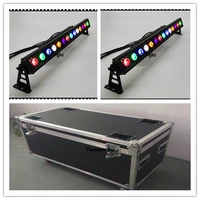 12pcs with flightcase hotel size wall mounted lights 14x10w 4in1 rgbw led outdoor wall washer led wallwasher light
