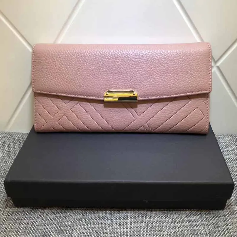 8094 Pink Сумки San maries, новые женские кошельки из натуральной кожи и кошельки, роскошный брендовый дизайнерский кошелек, Длинный кошелек с застежкой, Дамское Портмоне кошелек для монет - Цвет: 8094 Pink