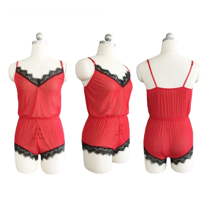 Модные женские плюс размер ресницы кружева комбинезон сексуальное нижнее белье