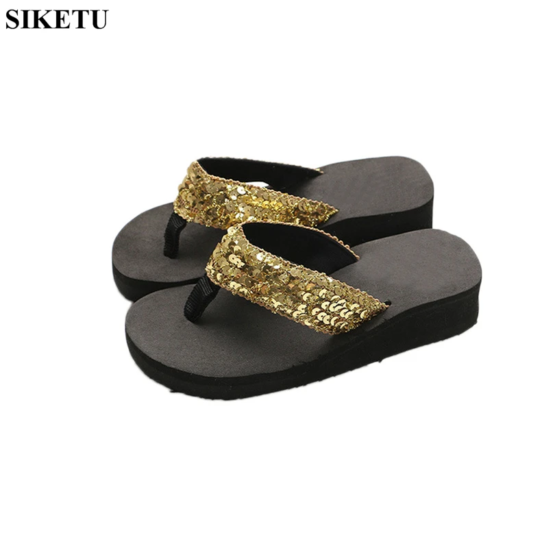 SIKETU/банные туфли женские босоножки на платформе вьетнамки танкетке Sapato Feminino