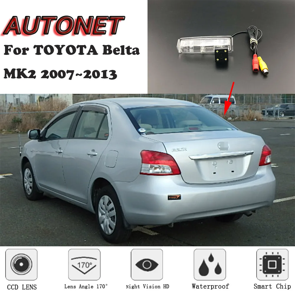 

AUTONET HD Night Vision Backup Rear View camera For TOYOTA Belta Vios Yaris Sedan XP90 MK2 2007~2013 CCD/license plate Camera