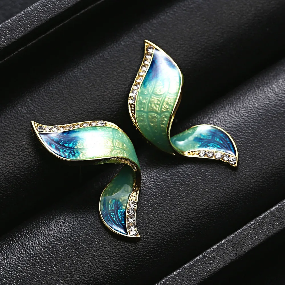 8SEASONS 2018 New Ear Post Stud Earrings Gold Color Yellow Butterfly Wing Clear Rhinestone Enamel 25mm(1&quot) x 17mm( 5/8&quot) 1 Pair |