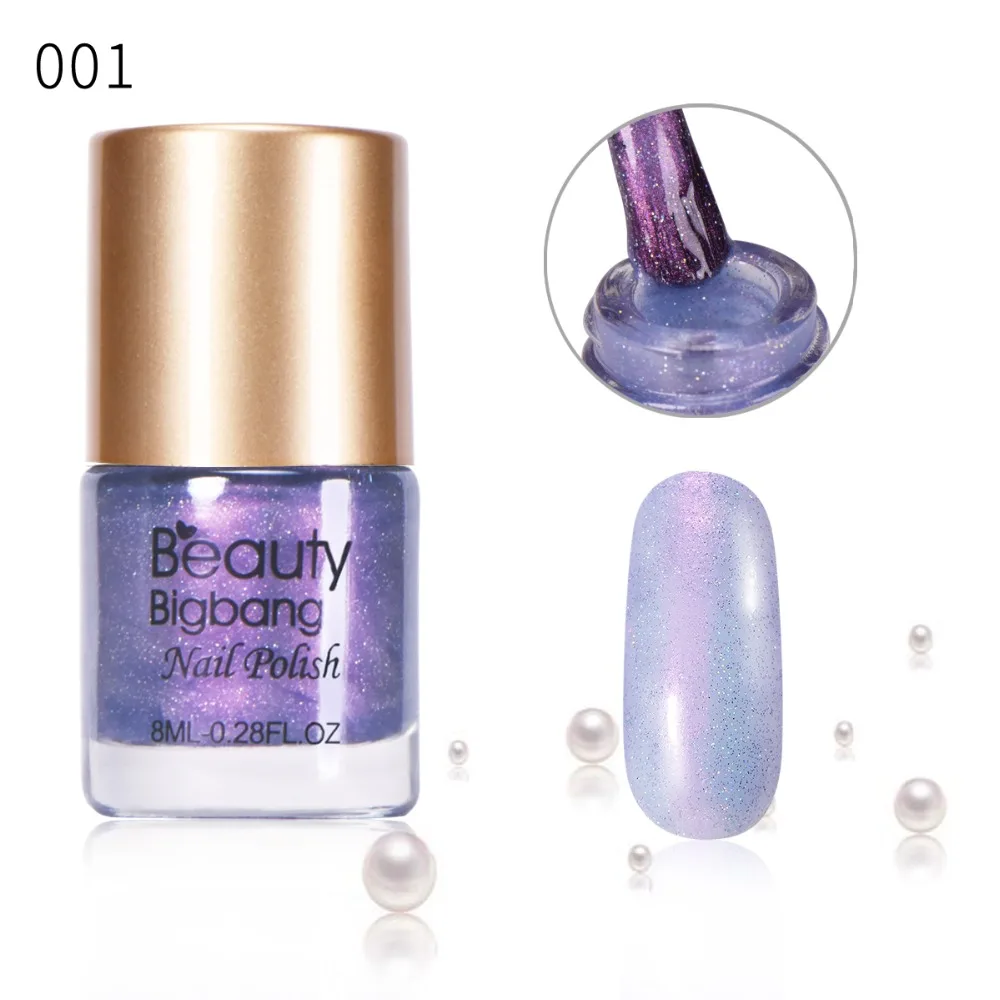 BeautyBigbang 6 бутылок 8 мл Жемчуг Русалка лак для ногтей Блестящий Блеск лак для ногтей маникюрная пилка художественный лак