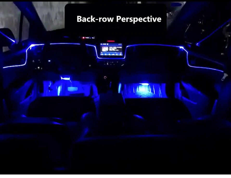 10 в 1 RGB светодиодный светильник 8 м для украшения интерьера автомобиля волоконно-оптический светильник с помощью приложения управление 12 В декоративные атмосферные лампы универсальные