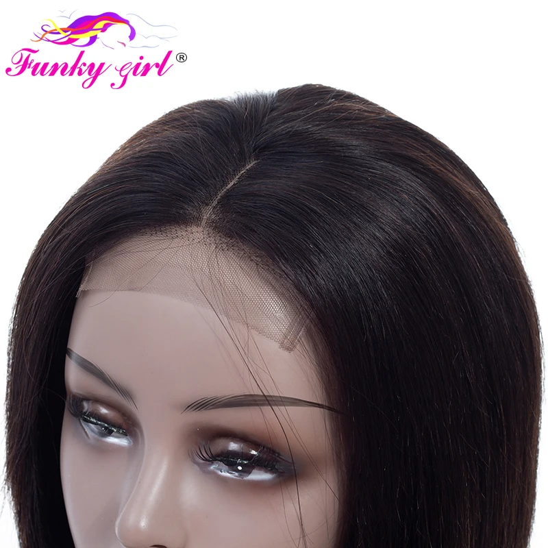Funky Girl парик с коротким Бобом прямое закрытие шнурка человеческие волосы парики