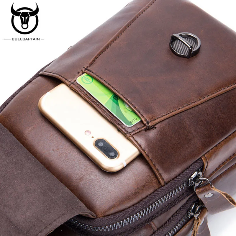 Мужская сумка из натуральной кожи нагрудной мессенджер через плечо модный