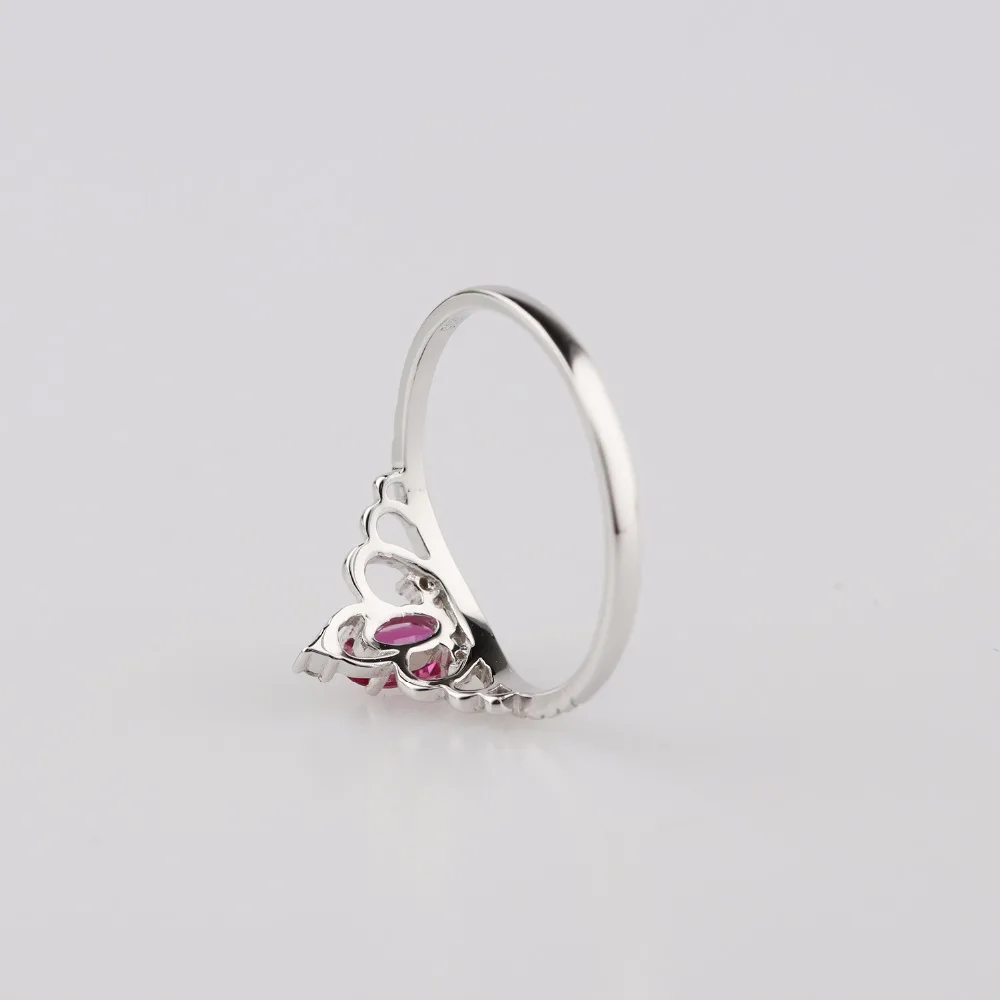 LASAMERO корона овальной формы 0.24CT природный рубин драгоценный камень бриллиант 18k