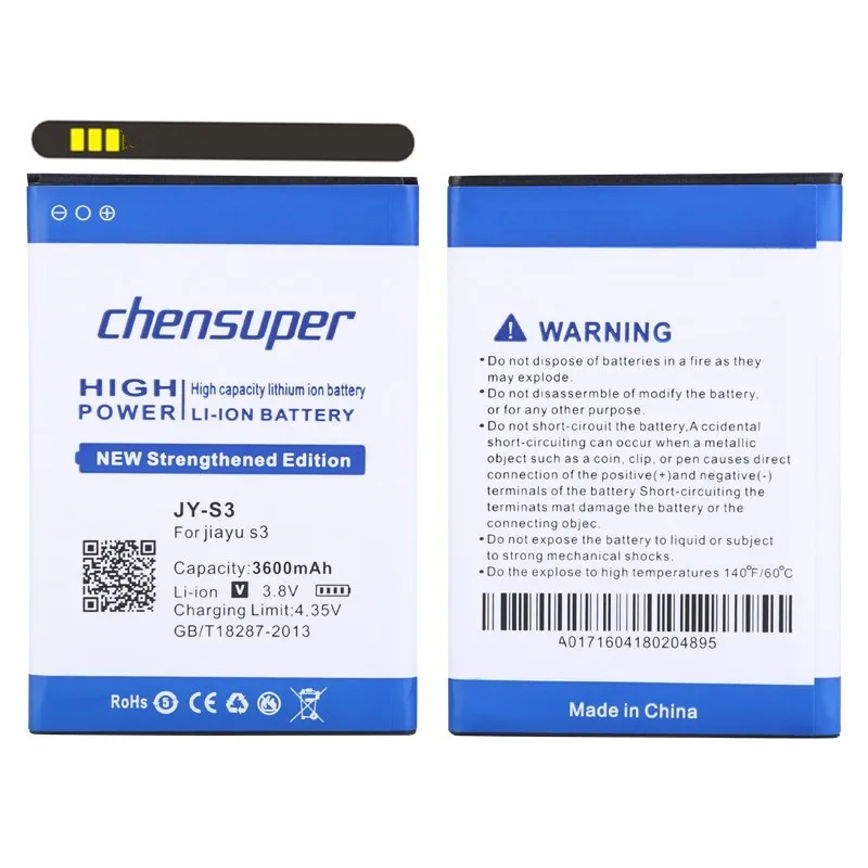 Аккумулятор chensuper высокой емкости 3600 мА · ч для JY S3/JY-S3 бесплатная доставка + номер