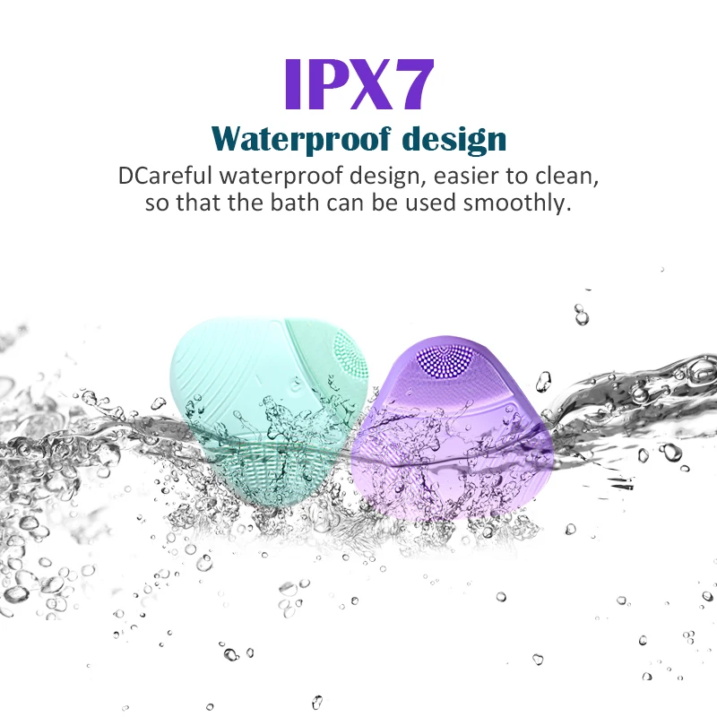 4 вида цветов трёхстороннего ухода Мини электрическая силиконовая щетка для лица