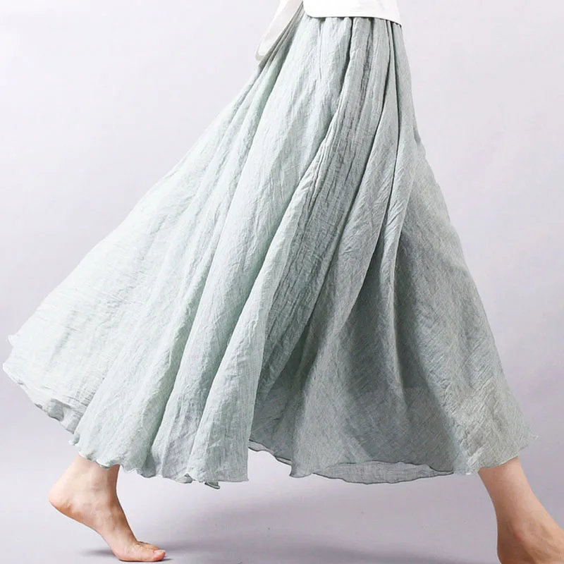 Модная женская юбка однотонные юбки до щиколотки с высокой талией Женская мода