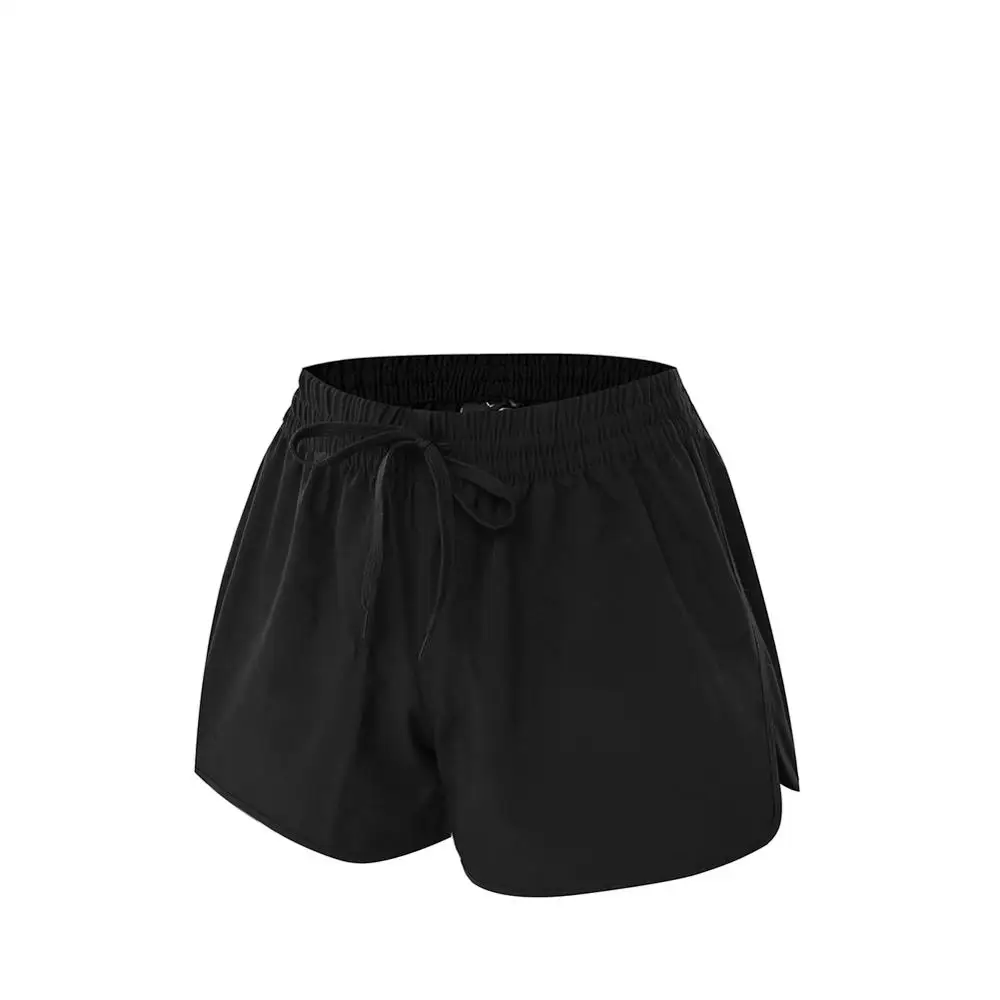 Black Эластичный пояс Run Спортивные шорты Для женщин для бега на длинные дистанции на открытом воздухе быстросохнущая свободная посадка шорты размера плюс большой 3XL - Цвет: Black