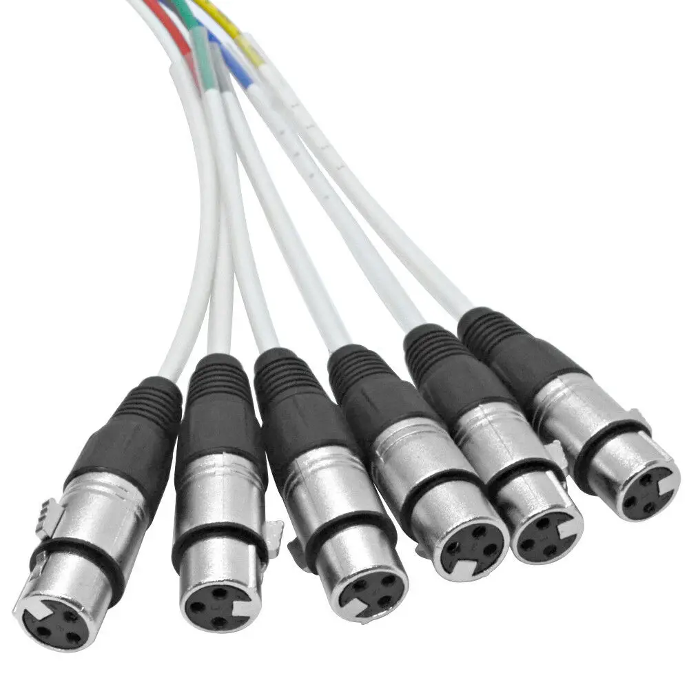 NMBJCKO Audio 6 канальный цветной кабель XLR 2 фута Новый Pro Audio|Кабели VGA| |