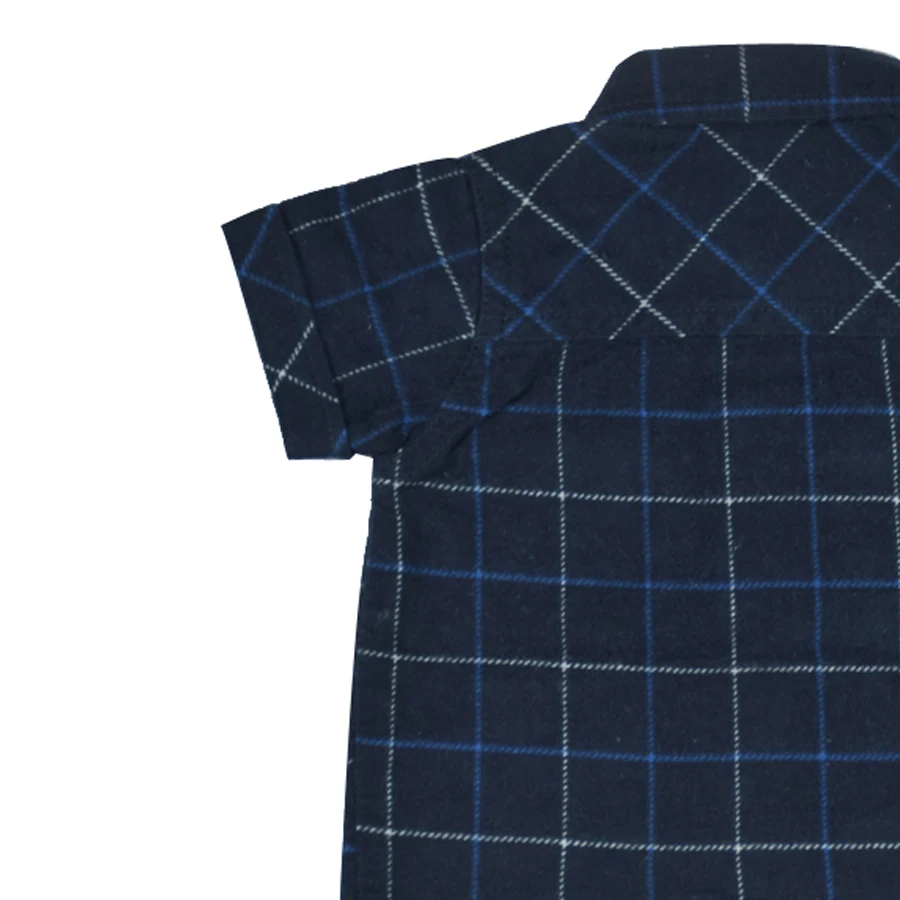 Infant Baby Boy Flannel Short Sleeve Shirt Plaid Pattern Turn Down Collar Single Breasted Newborn Bebe Soft Summer Clothes |