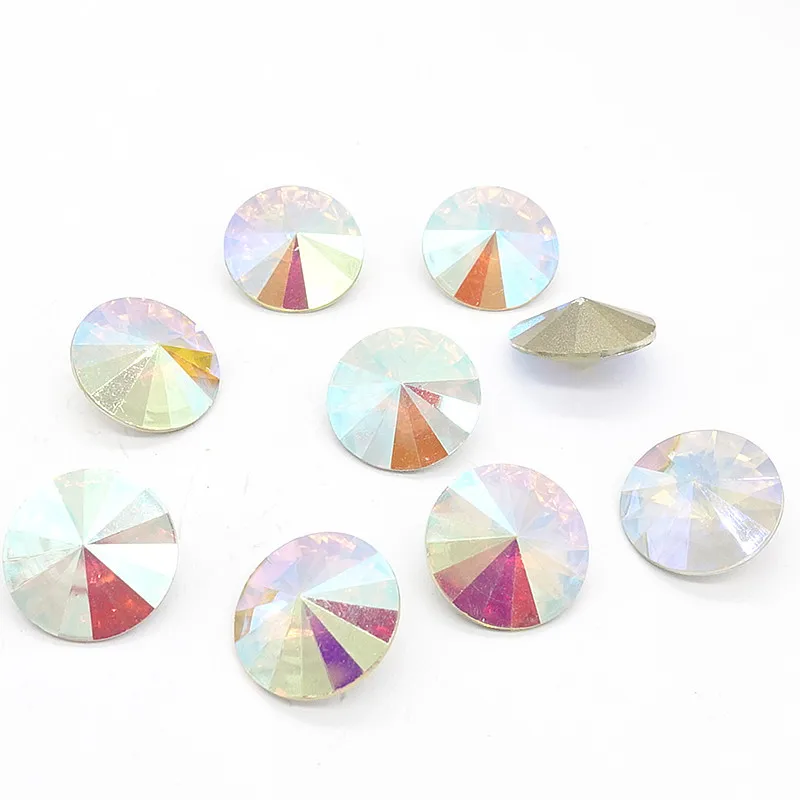 Круглые бусины Rivoli из смолы белые ав элементы россыпью для изготовления