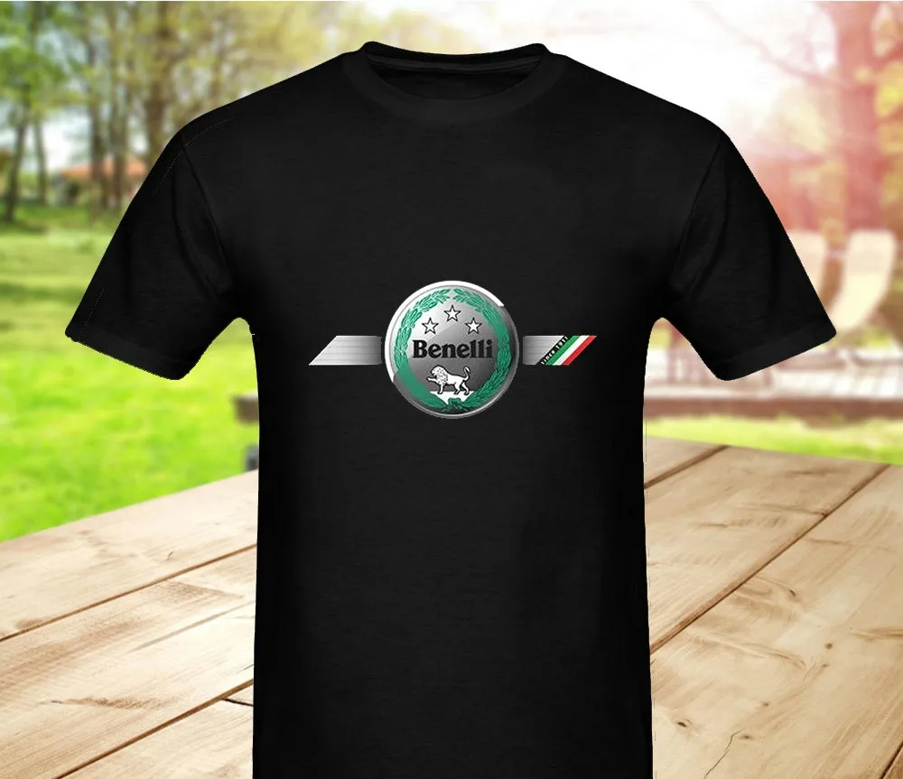 Забавная Мужская футболка Benelli с логотипом футболки коротким рукавом новинка для