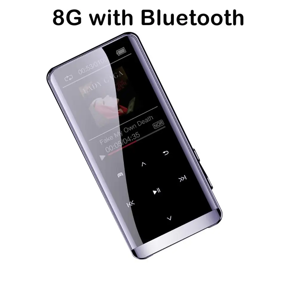 OTG MP3 плеер Диктофон Bluetooth 4,2 сенсорный экран 1,8 дюймов Портативный HIFI 5D музыкальный плеер 8 ГБ/16 г ультра тонкий mp3-плеер FM