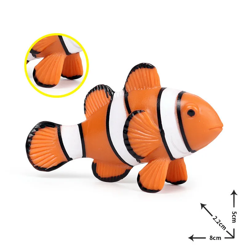 Yandex 3D Ocean World 8CM PVC Seabed Biological Animal Model Clownfish Collection Decoration Children's Toys Gifts | Игрушки и хобби