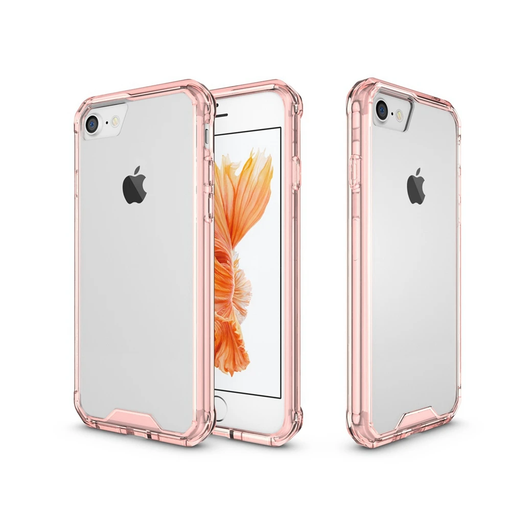 Мягкий бампер прозрачный жесткий чехол для iPhone 11 Pro Max XR Xs X SE 2020 защитный