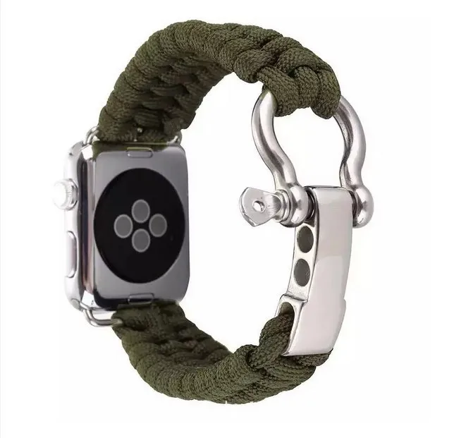 Для Apple Watch, версии паракордиальный выживающий браслет 38/42/40/44 мм нейлоновая веревка выживание, браслет, ремешок для наручных часов для Apple Watch Series 5 4 3 2