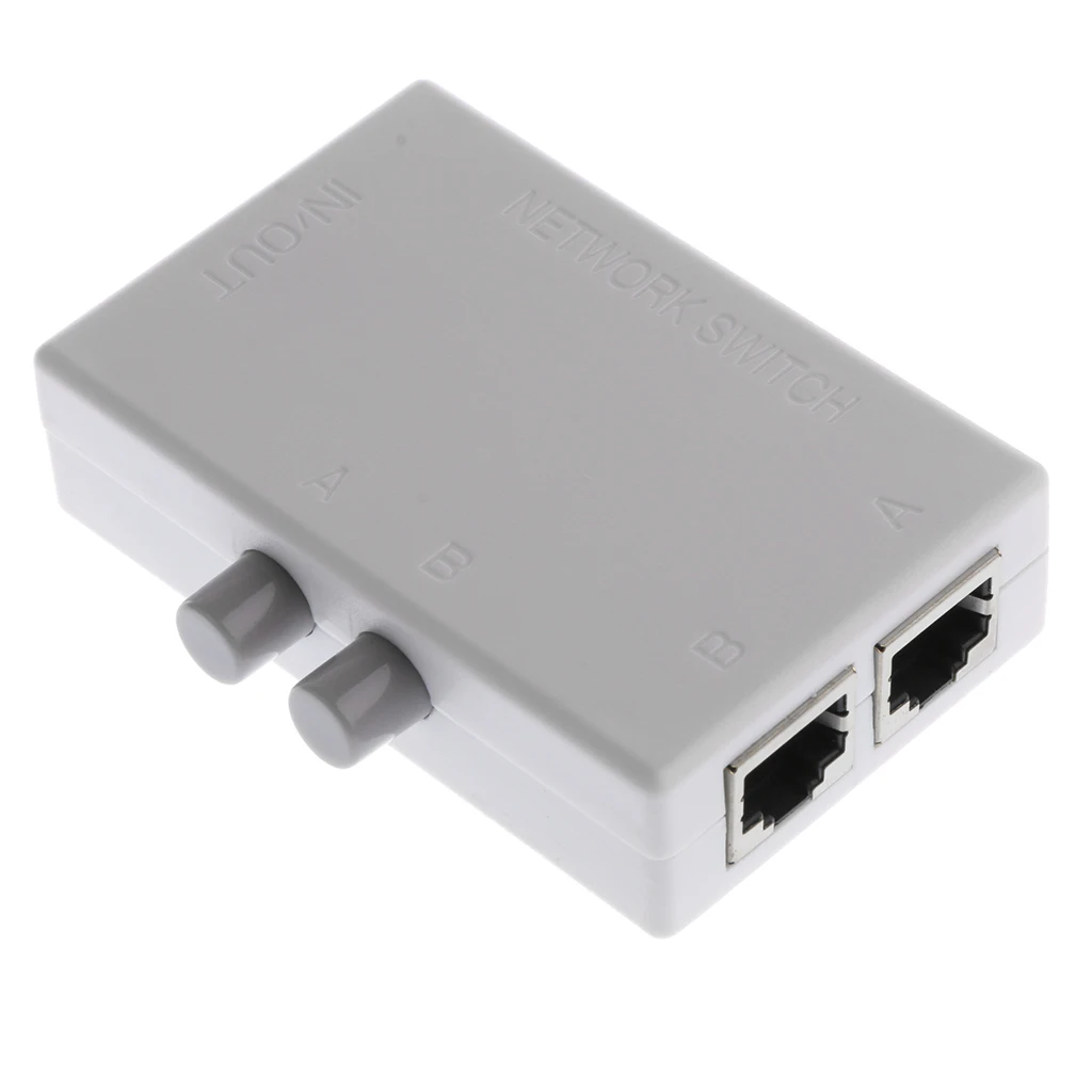2 порта мини AB ручной сетевой коммутатор разветвитель коробка 2в1 RJ45 Ethernet повторное переключение до 10 миллионов раз