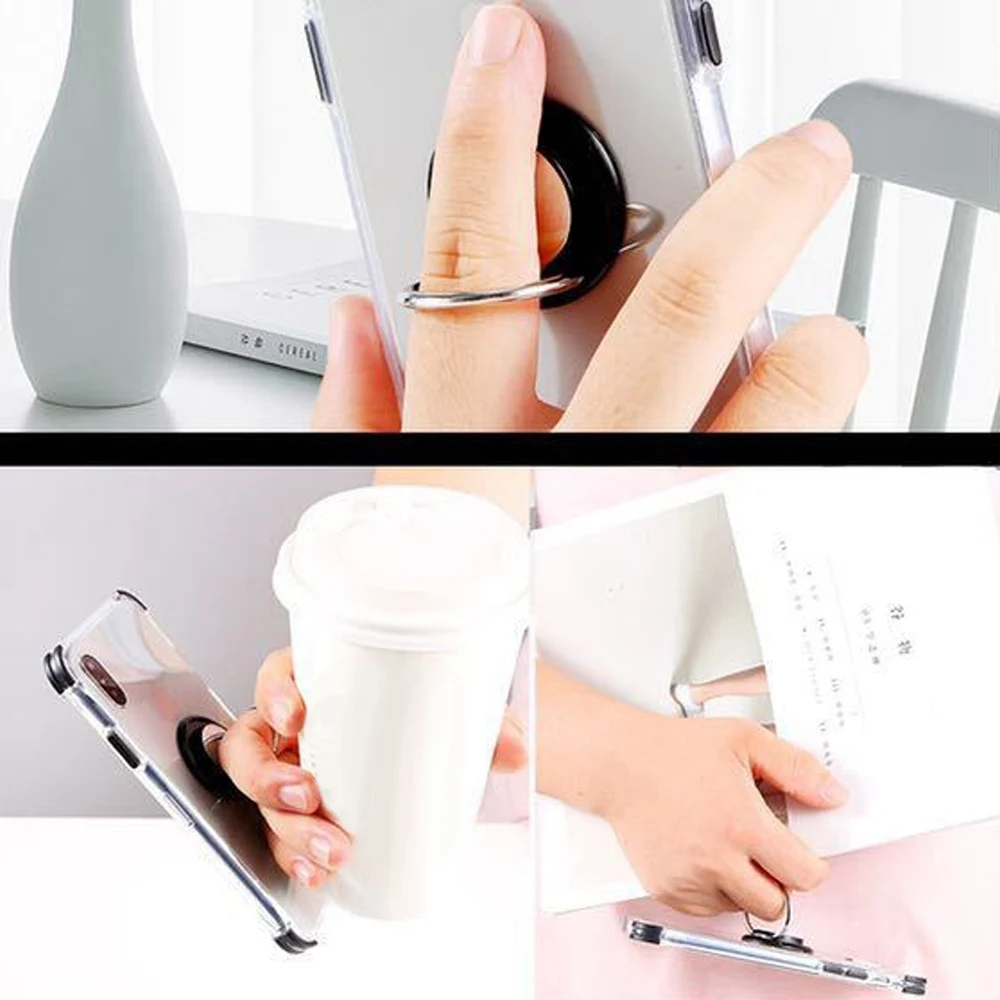 Transparent Phone Case For iphone 6 6s XR X 7 8 shockproof Bumper XSMAX XS Magnetic Finger Ring Holder Cover |