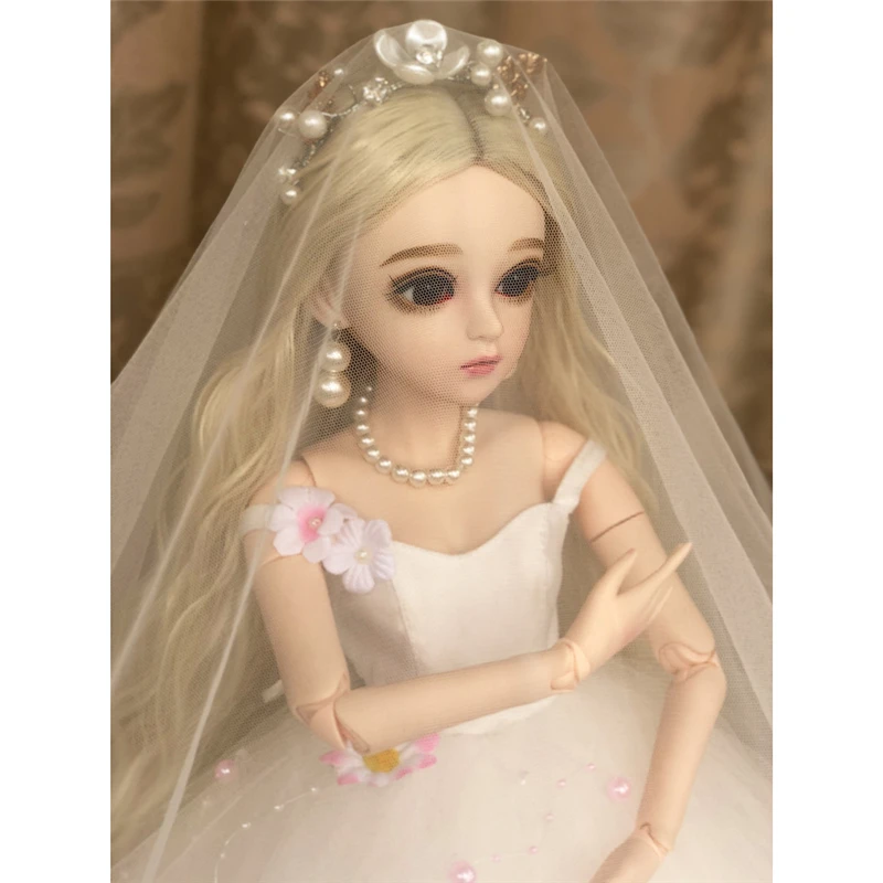 60 см BJD кукла с белым свадебным платьем красивый макияж кукла подвижная шарнирная кукла День святого Валентина для девушки SD кукла 1/3