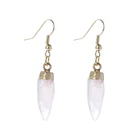 Модные серьги с розовым полудрагоценным энергетическим камнем