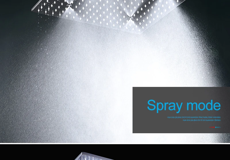 Большая 20-дюймовая потолочная светодиодная насадка для душа Spa 5 Function Shower 3 Настенный спрей