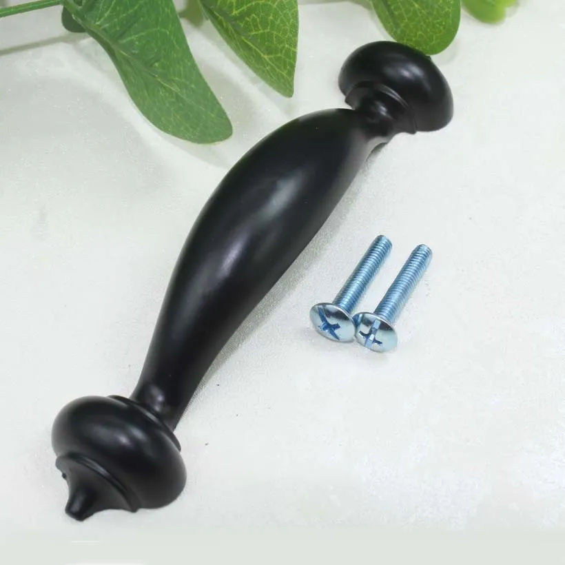 

96mm modern simple black furniture handles black drawer cabinet pulls knobs antique black dresser cupboard door handle pull knob