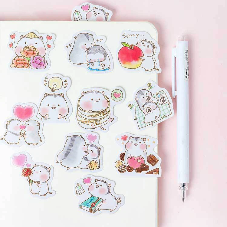 

45PCS/PACK Kawaii Cute Hamster Love Sticker Marker Planner Diary DIY Decorate School Stickers Scrapbooking sl1721