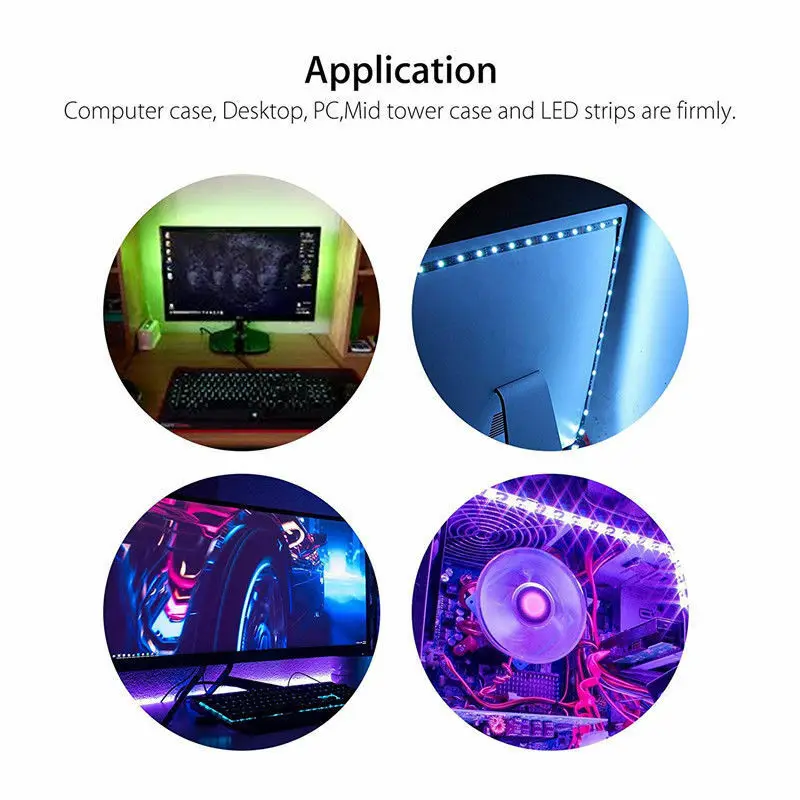 Светодиодный светильник Magic RGB 1 м 2 полный комплект для ПК чехол SATA 17 ключей