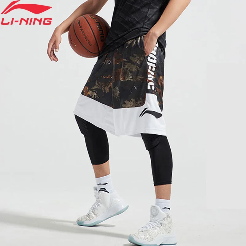 Li-Ning Для мужчин плохой пять баскетбольные шорты для соревнований 100% полиэстер