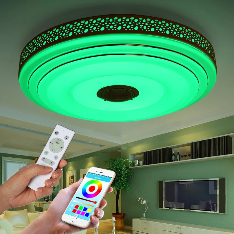 Музыкальная лампа современный светодиодный люстра люстры с Bluetooth управлением