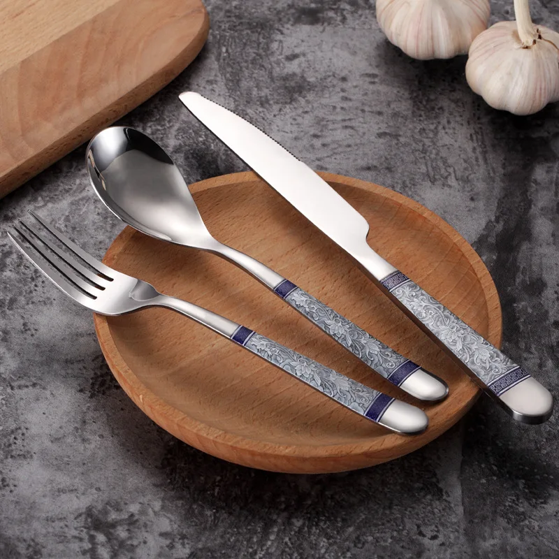 2 шт./компл. Нержавеющая сталь нож вилка набор столовые сервизы стейк приборы