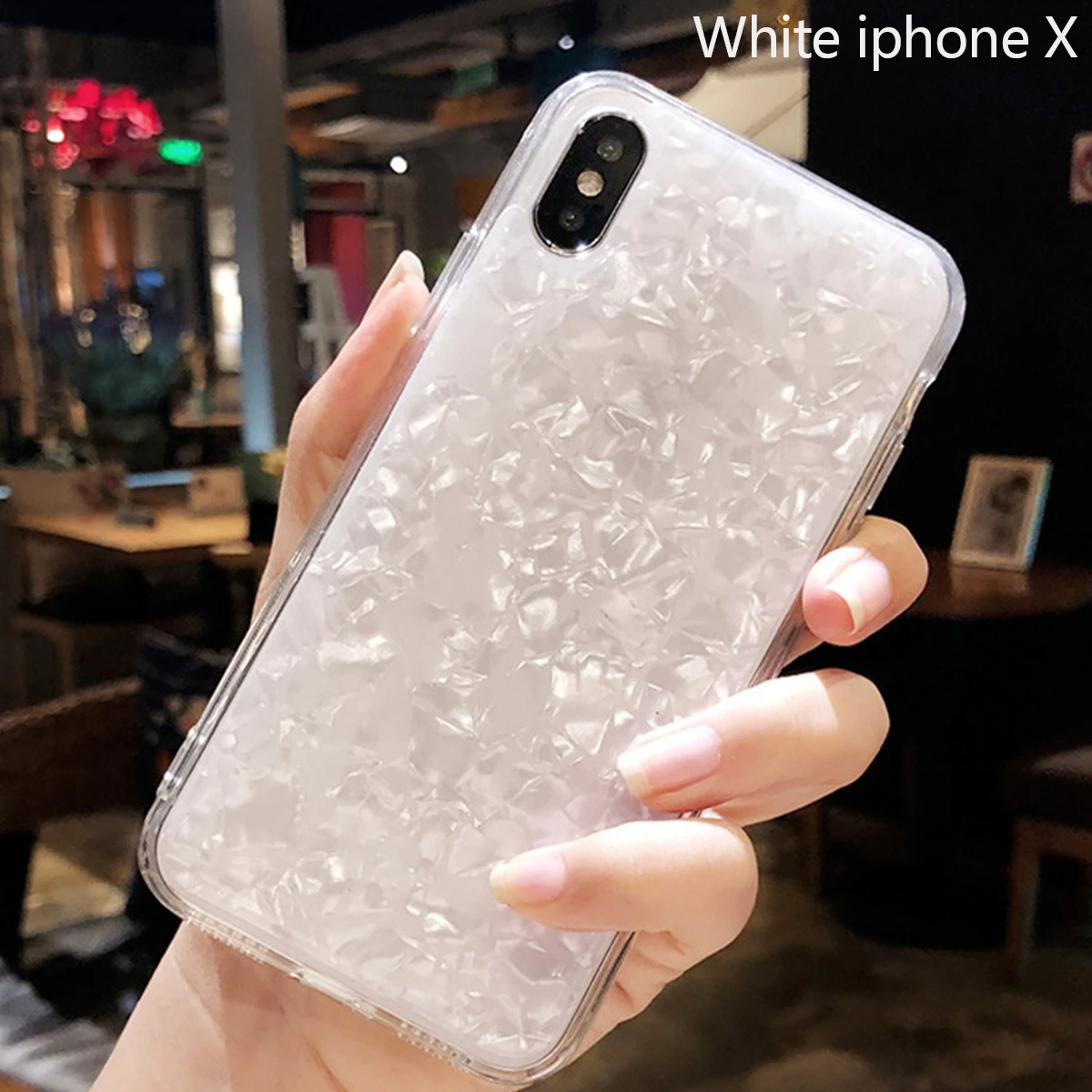 white Модный Розовый Белый Мраморный Тонкий чехол для телефона чехол для IPhone X 7 8 Plus XS Max XR 6S 6 Plus 5 5S SE Capa - Цвет: white