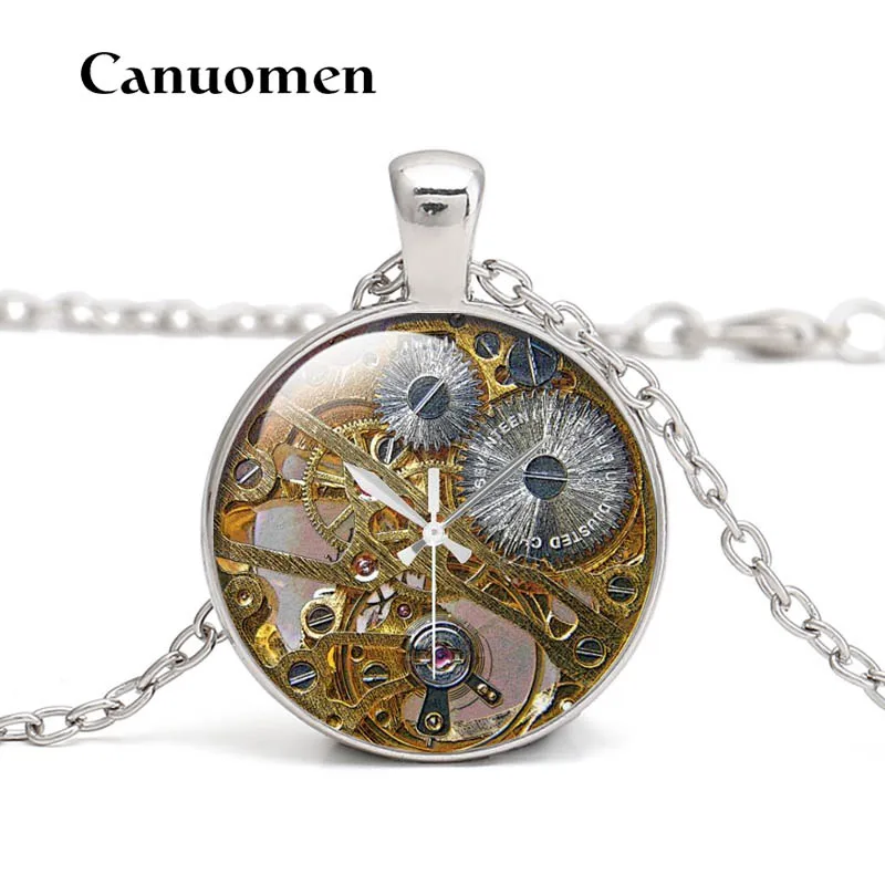 Canuomen паровое колье панк 25 мм стеклянный подвесной брелок Collier Femme модные