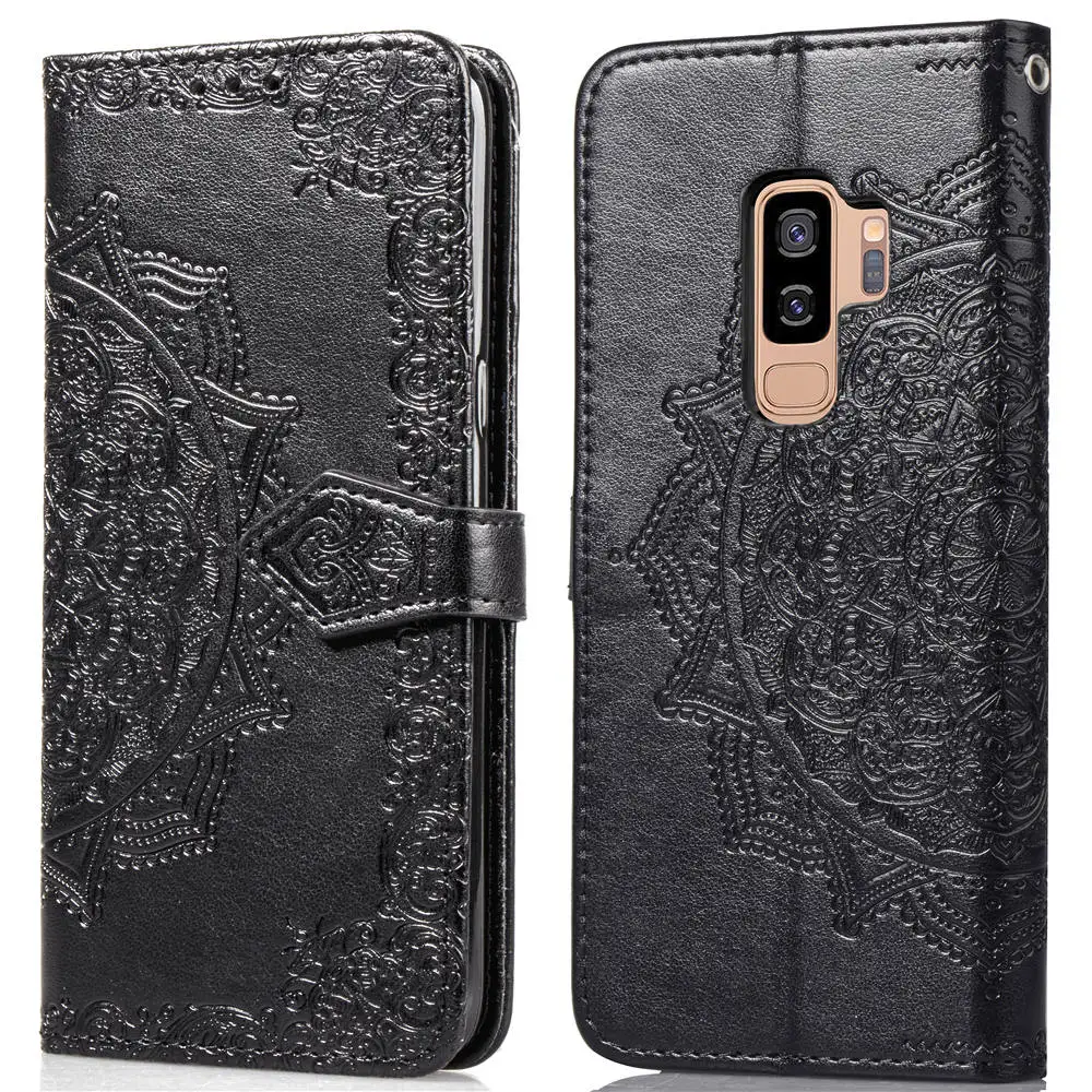 Роскошный чехол-бумажник из искусственной кожи с цветком для Samsung Galaxy S8 откидной