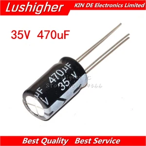 10 шт., алюминиевый электролитический конденсатор 35 в 470 мкФ 10*17 мм 470 мкФ 35 в 10x17 мм DIP