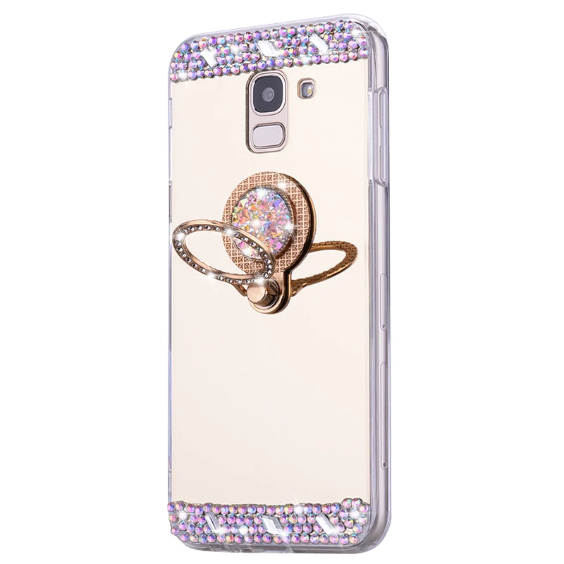 Роскошный мягкий чехол из ТПУ с зеркалом для Samsung Galaxy A3 A5 2017 A6 A7 A8 A9 2018 A30 A50 M10 M20 J2 J5 J7