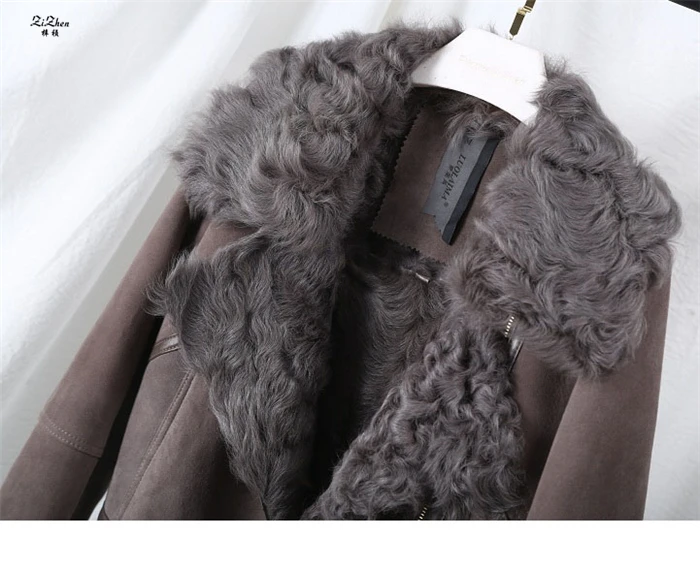 ZiZhen Genuine Leather Natural Wool Liner Shorts Jacket New Fashion Winter Woman Woolen Real Fur Coat 181108-2