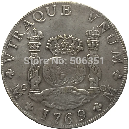 1765 1771 5 монет Мехико MF 8 REALES копия монет|Безвалютные монеты| |