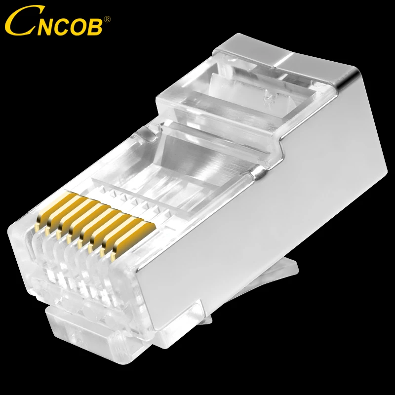 

cncob rj45 Cat6 network connector 8P8C FTP Gigabit Ethernet Modular RJ-45 connection crystal head, plug 30pcs / 100pcs