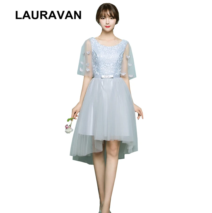 lady girl formal capped bridesmaid gown high low gowns ball dress size 8 short front long back tulle sexy birthday dresses | Свадьбы и
